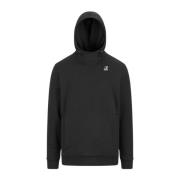 Sportieve Zwarte Hoodie met Geribbelde Details K-Way , Black , Heren