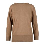 Zachte Gebreide Trui Mix Cashmere Alpha Studio , Brown , Dames