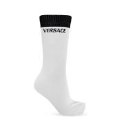 Katoenen sokken met logo Versace , White , Dames