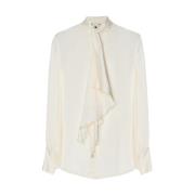 Elegante Strikblouse Wit Manila Grace , White , Dames