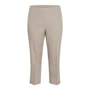 Cropped Elephant Skin Melange Broek Kaffe Curve , Beige , Dames