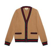 Stijlvolle gebreide cardigan Gucci , Brown , Heren