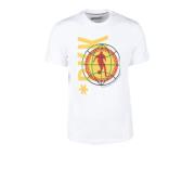 Katoen Elastaan T-shirt Bikkembergs , White , Heren