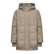 Gewatteerde Beige Donsjas met Capuchon Brunello Cucinelli , Beige , Da...