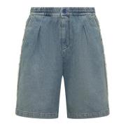 Denim Shorts Marcelo Burlon , Blue , Heren