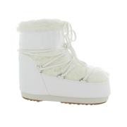 Lage Nepbont Icoon Glitter Schoenen Moon Boot , White , Dames