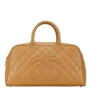 Pre-owned Leather chanel-bags Chanel Vintage , Beige , Dames