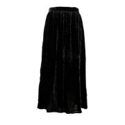 Fluwelen Lange Rok Sun68 , Black , Dames