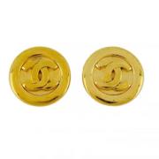 Pre-owned Fabric earrings Chanel Vintage , Yellow , Dames