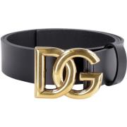 Leren riem met DG-gesp Dolce & Gabbana , Black , Heren