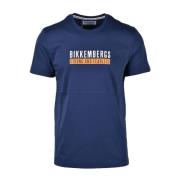 Stijlvol Katoenen T-Shirt voor Mannen Bikkembergs , Blue , Heren