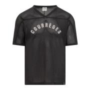 Moderne Baseball Mesh T-Shirt Courrèges , Black , Heren