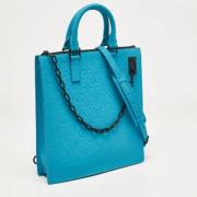 Pre-owned Leather totes Louis Vuitton Vintage , Blue , Heren