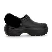 Stomp Gevoerde Klomp Zwart Crocs , Black , Heren