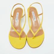 Pre-owned Leather sandals Aquazzura Pre-owned , Yellow , Dames