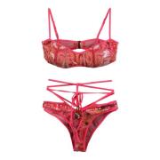 Stijlvolle Bikini van Polyesterstof F**k , Red , Dames