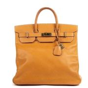 Pre-owned Leather handbags Hermès Vintage , Yellow , Dames