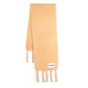 Gebreide Mohair-Wollen Sjaal Jil Sander , Beige , Dames