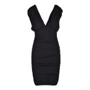 Elegante jurk met polyester en rubber Pinko , Black , Dames