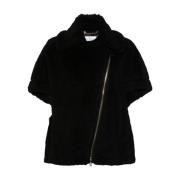 Zwarte Shearling Jas Klassieke Stijl Max Mara , Black , Dames