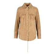 Leren bovenkleding jas Salvatore Santoro , Brown , Dames