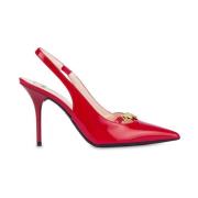 Rode platte schoenen voor vrouwen Love Moschino , Red , Dames