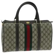 Pre-owned Leather travel-bags Gucci Vintage , Beige , Dames