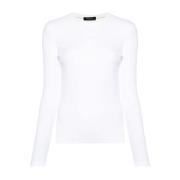 Witte Katoenen Trui met Lurex Details Fabiana Filippi , White , Dames