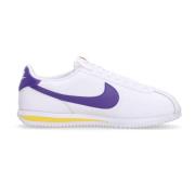 Witte lage sneakers met paars/gele accenten Nike , White , Heren