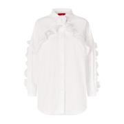 Bloemen Oversized Shirt met Ruchedetails Cras , White , Dames