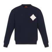 Bouclé sweatshirt met logopatch MCM , Blue , Heren