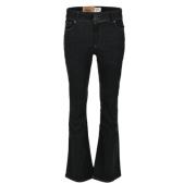 Flare jeans in ebony blue denim DNM Pure , Black , Dames