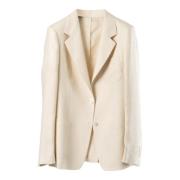 Linnen Single Breast Blazer Tagliatore , Beige , Heren