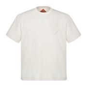 Bouclé T-shirt met logopatch MCM , White , Heren