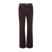 Rode Denim Straight Jeans Italië Federica Tosi , Brown , Dames