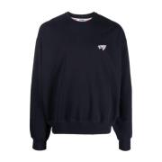 Blauwe Sweater met Logodetail Tommy Jeans , Blue , Heren