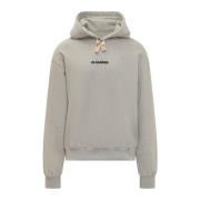 Logo Hoodie Sweater Jil Sander , Gray , Heren