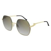 Vierkante Panthère Zonnebril Goud Grijs Cartier , Black , Unisex