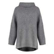 Zachte Alpaca Blend Trui met Zijde Malo , Gray , Dames