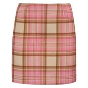 Tartan Wol Mini Rok Roze MC2 Saint Barth , Pink , Dames