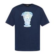 T-shirt met Medusa-hoofd Versace , Blue , Heren