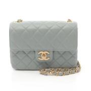 Pre-owned Leather chanel-bags Chanel Vintage , Blue , Dames