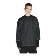 Gelaagde Mesh Top met Logopatch 032c , Black , Heren