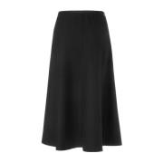 A-lijn wollen rok jaren 60 stijl Marc Cain , Black , Dames