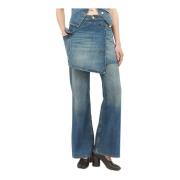 Afneembare Rok Flared Jeans Ganni , Blue , Dames