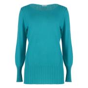 Kasjmiertrui met Ribdetails Malo , Blue , Dames