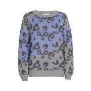 Blauwe dierenprint trui Marie Méro , Blue , Dames