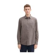 Gestructureerde Shirt in Bruin Tom Tailor , Brown , Heren