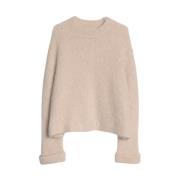 Café Au Lait Alpaca Knit Sweater Aim'n , Beige , Dames