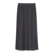 Geplooide Chiffon Rok Grijs Eleventy , Gray , Dames